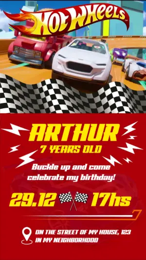 Hot Wheels Animated Birthday Invitation to Edit Online