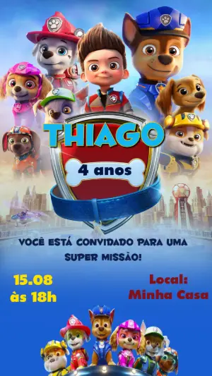 Invito di compleanno Paw Patrol – Statico – Livia Lima
