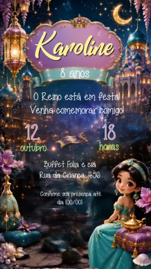 Invitación de cumpleaños Princesas – Estático – Felicity Artes