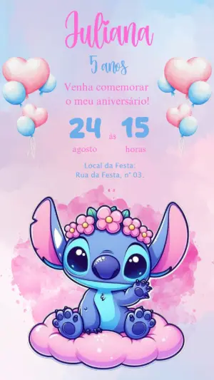 Invitación de cumpleaños Stitch – Estático – Pedro Henrique