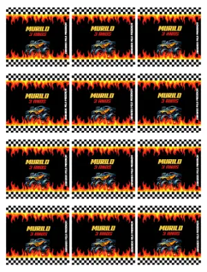 Adesivo para Bala Personalizada Aniversário Hotwheels