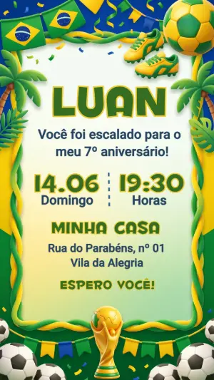 Soccer Birthday Invitation – Static – Festôu Convites