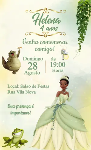 Invitación de cumpleaños Princesas – Estático – Color Art Studio