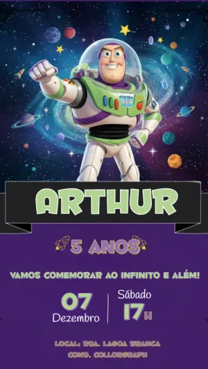 Invitation d'anniversaire Toy Story – Statique – CollorGraph Convites