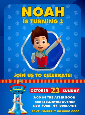 Invito di compleanno Paw Patrol – Statico – Decore Arte