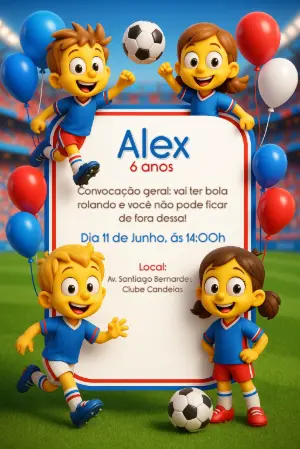 Soccer Birthday Invitation – Static – Convites Digitais Exclusivos