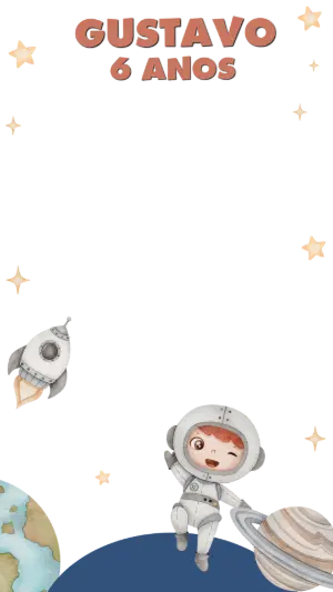 Moldura para Stories Tema Espaço Sideral para Editar