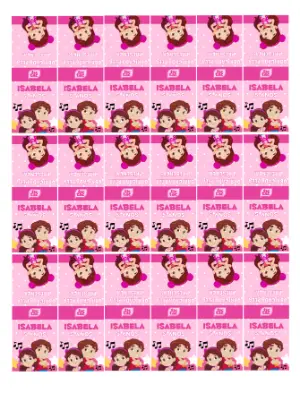Rótulo Editável para Tic Tac Aniversário Infantil Rosa