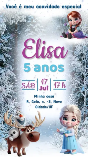 Frozen Birthday Invitation – Static – Gema Artes Digitais