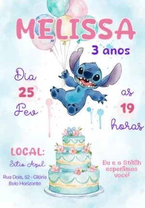 Invitación de cumpleaños Stitch – Estático – Priscila