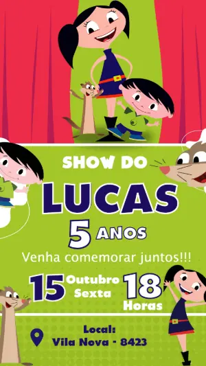 Convite de Aniversário Show da Luna para Editar