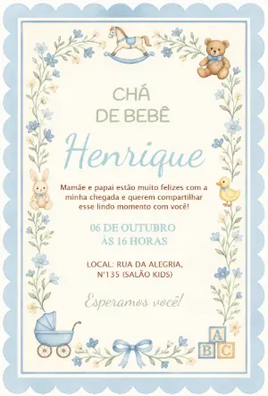 Invito baby shower – Statico – Borboleta Convites