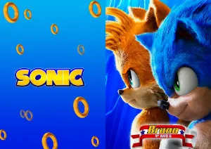 Adesivo Capa de Caderno Sonic e Tails para Editar Online