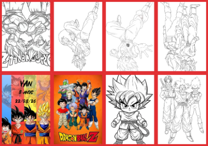 Livrinho de Colorir Dragon Ball Z para Aniversário | Modelo Editável