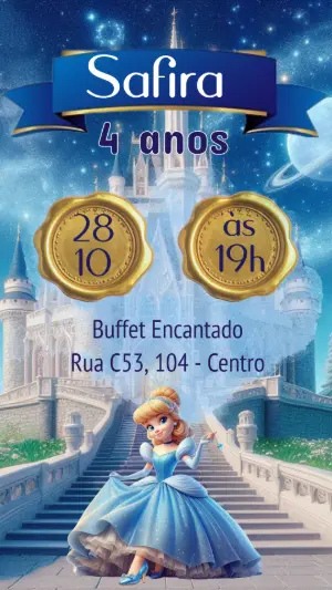 Invitación de cumpleaños Princesas – Estático – Heliene Designer