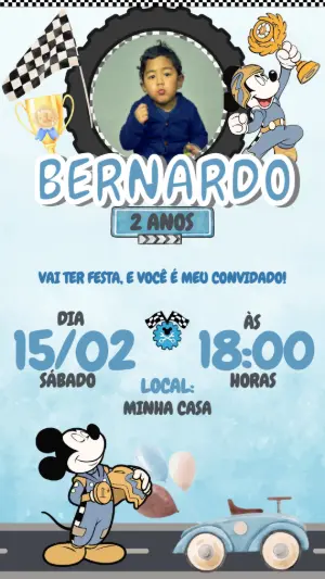 Invitación de cumpleaños Mickey Mouse – Estático – Camila Rosa