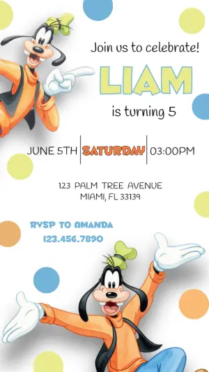 Goofy Birthday Invitation | Fun & Colorful Editable Template