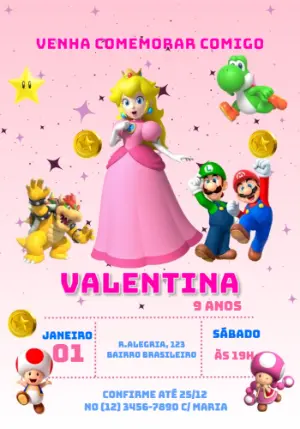 Invitación de cumpleaños Princesas – Estático – Julia B