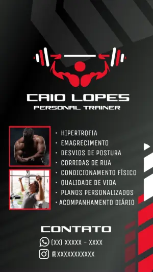 Cartão de Visita Personal Trainer Moderno para Editar Online