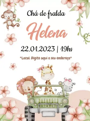 Safari Birthday Invitation – Static – Sopro de amor