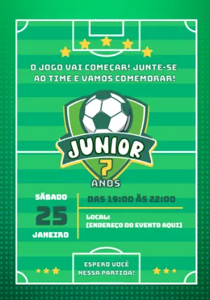 Soccer Birthday Invitation – Static – Convites digitais - Edite você mesmo