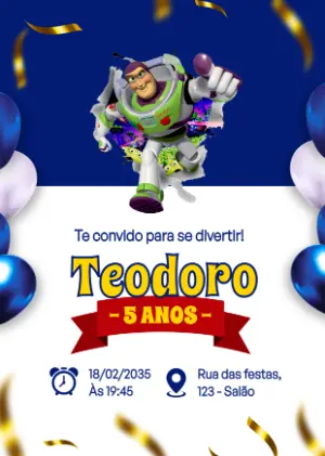 Invitation d'anniversaire Toy Story – Statique – Danjo