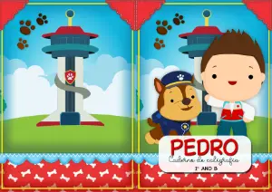Capa de Caderno Patrulha Canina para Editar Online
