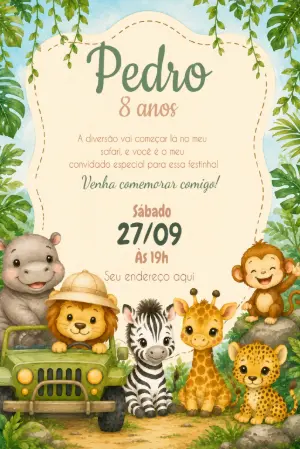 Safari Birthday Invitation – Static – MR Produções