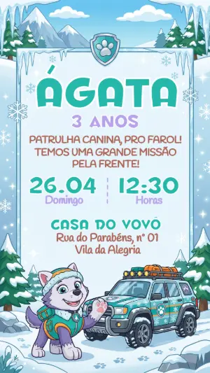 Invito di compleanno Paw Patrol – Statico – Festôu Convites