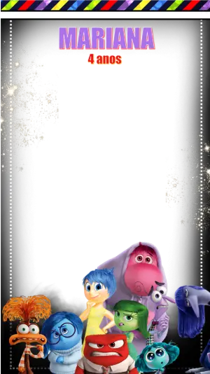 Moldura para Stories Aniversário Divertida Mente Editável