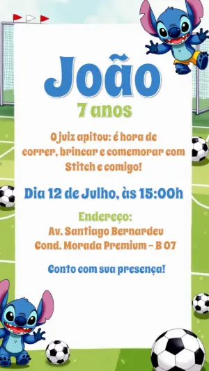 Invitación de cumpleaños Stitch – Estático – CollorGraph Convites