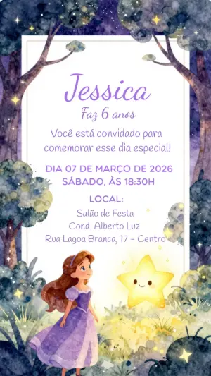Invitación de cumpleaños Princesas – Estático – CollorGraph EDITOR