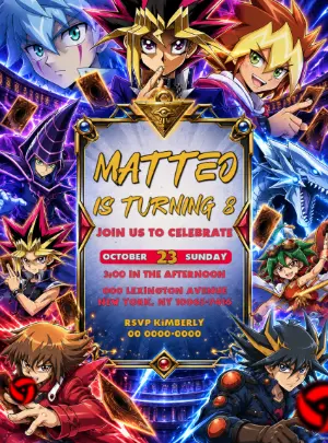 Yu-Gi-Oh! Birthday Invitation | Editable Digital Template