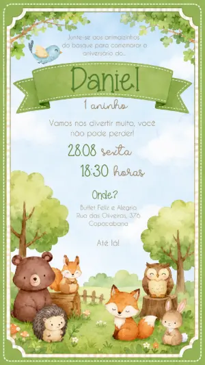 Animals Birthday Invitation – Static – Felicity Artes