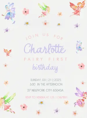 Enchanting Fairy Birthday Invitation | Editable Digital Template