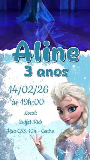 Vídeo Convite de Aniversário Infantil Frozen Editável