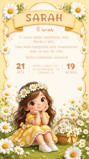 Invitación de cumpleaños Jardín encantado – Estático – Convite On