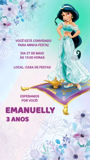 Invitación de cumpleaños Princesas – Estático – Arte Coelho Digital