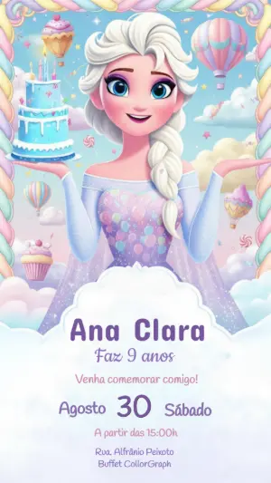 Invitación de cumpleaños Princesas – Estático – CollorGraph Convites