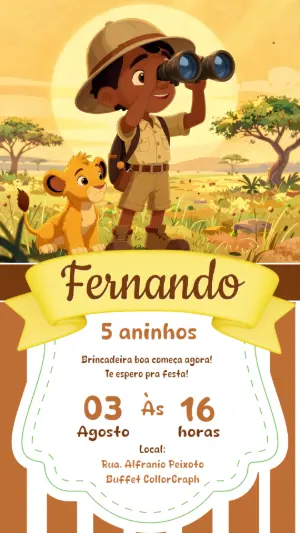 Safari Birthday Invitation – Static – CollorGraph Convites