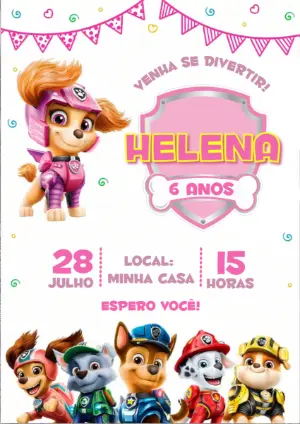 Paw Patrol Birthday Invitation – Static – Ana Clara