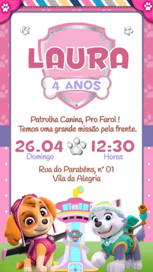 Invito di compleanno Paw Patrol – Statico – Festôu Convites