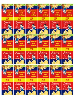 Rótulo Editável para Tic Tac Aniversário Branca de Neve