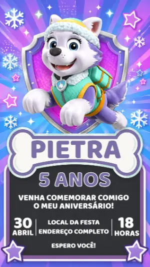 Invito di compleanno Paw Patrol – Statico – Decore Arte