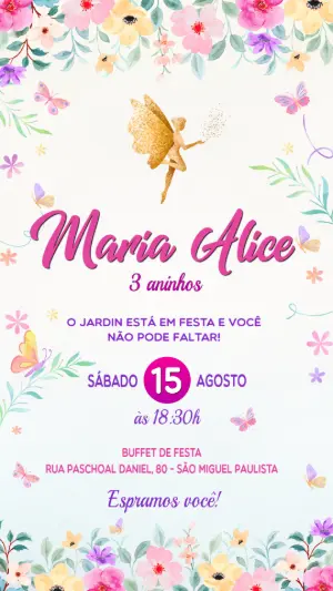 Invitación de cumpleaños Jardín encantado – Estático – Convite digital - Edite você mesmo