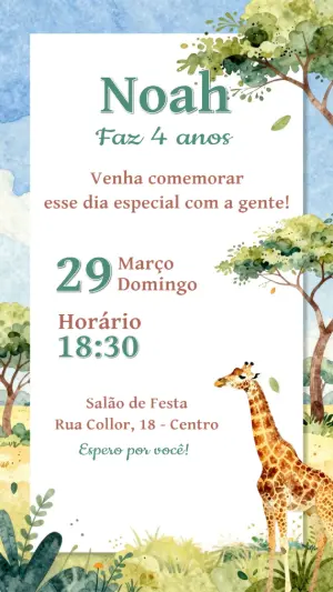 Safari Birthday Invitation – Static – CollorGraph EDITOR