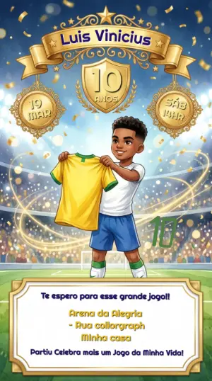Soccer Birthday Invitation – Static – Convites Digitais Exclusivos