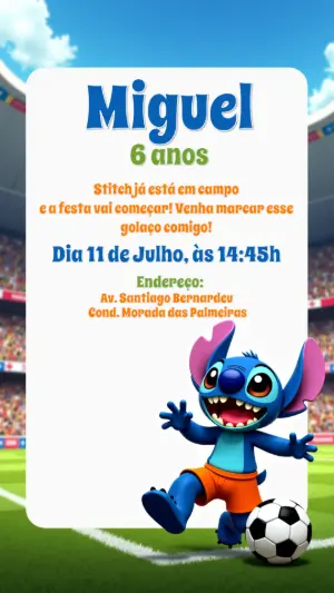 Invitación de cumpleaños Stitch – Estático – CollorGraph Convites