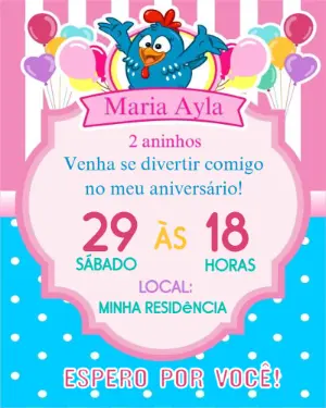 Convite de Aniversário Galinha Pintadinha Editável Online