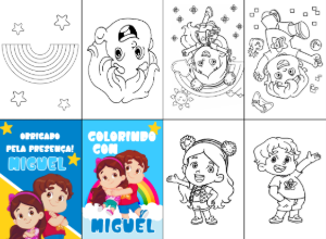 Livro de Colorir Maria Clara e JP para Editar e Imprimir